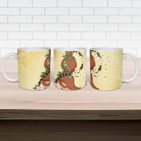 Aloha Hawaii Ipu Gourd Mix Kukui Nut Lei Ceramic Mug Lemon Yellow LT7 - Polynesian Pride