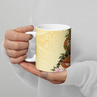 Aloha Hawaii Ipu Gourd Mix Kukui Nut Lei Ceramic Mug Lemon Yellow LT7 - Polynesian Pride