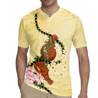 Aloha Hawaii Ipu Gourd Mix Kukui Nut Lei Rugby Jersey Lemon Yellow LT7 - Polynesian Pride