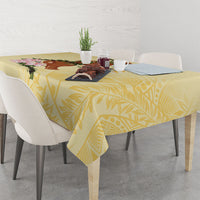 Aloha Hawaii Ipu Gourd Mix Kukui Nut Lei Tablecloth Lemon Yellow LT7 - Polynesian Pride