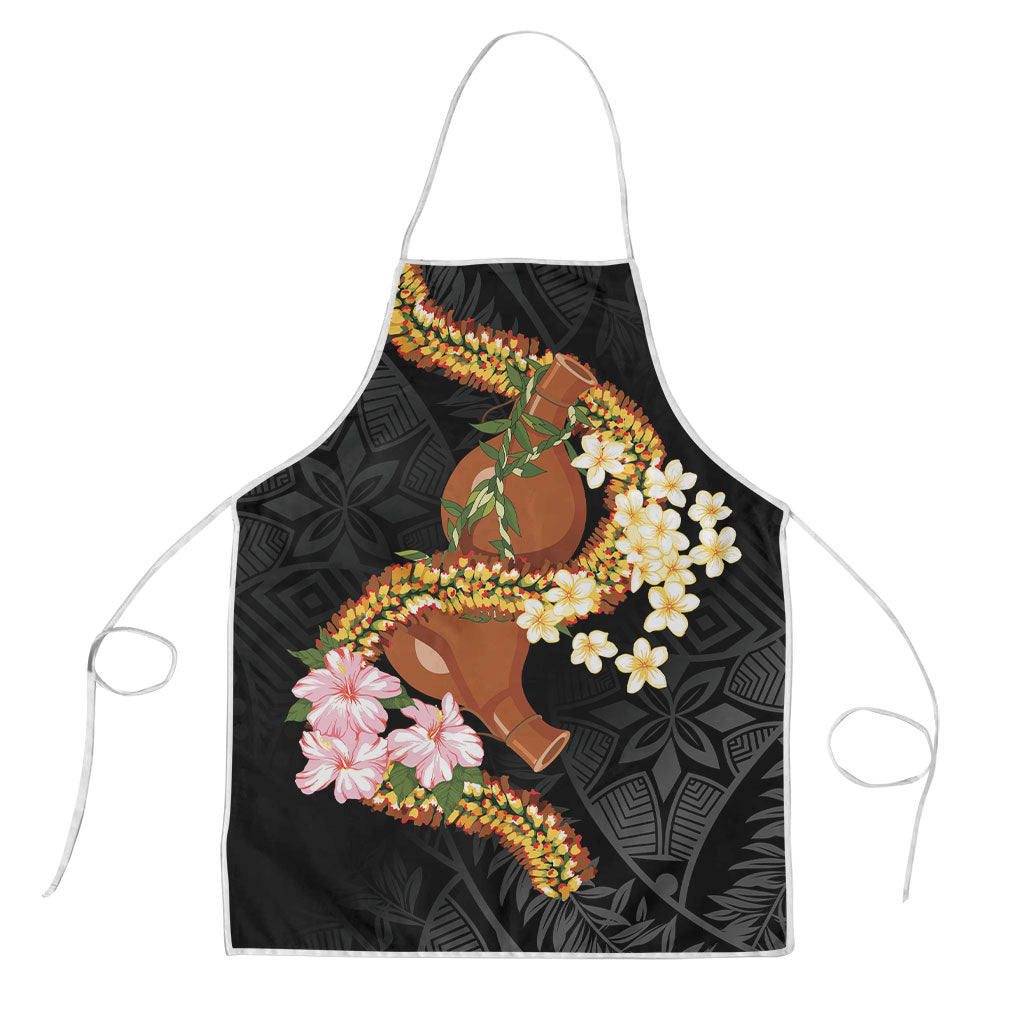 Aloha Hawaii Ipu Gourd Mix ʻĀkulikuli Lei Apron Obsidian Black LT7 Obsidian Black - Polynesian Pride