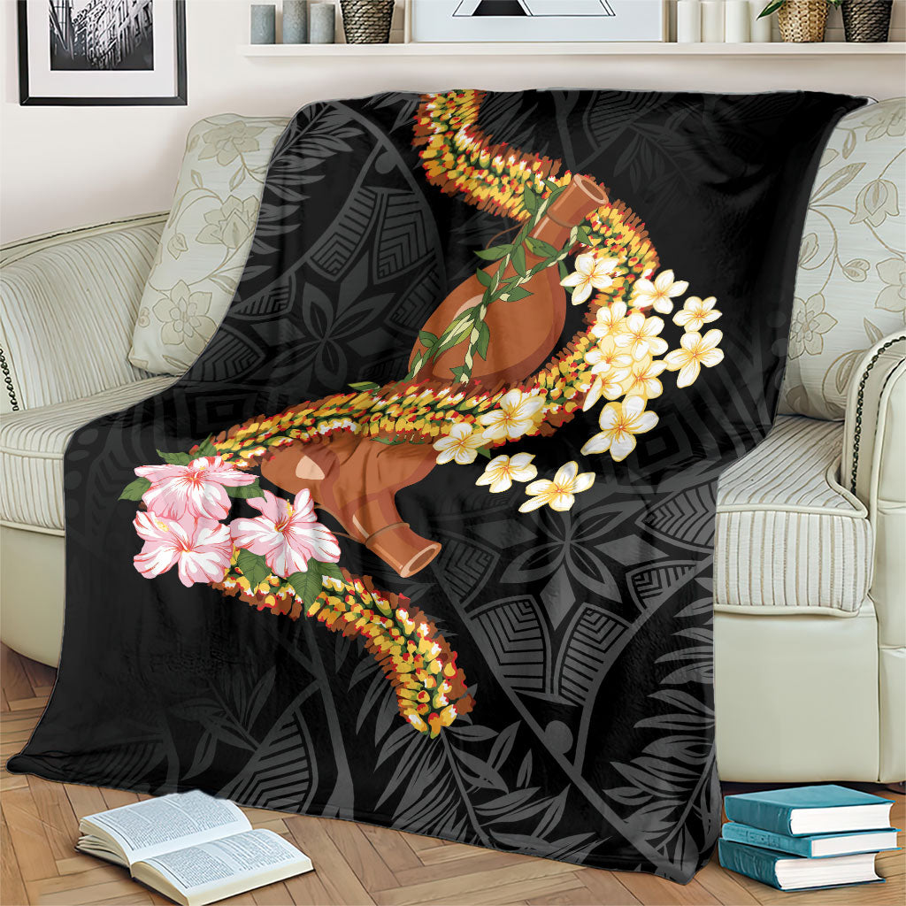 Aloha Hawaii Ipu Gourd Mix ʻĀkulikuli Lei Blanket Obsidian Black LT7 - Polynesian Pride