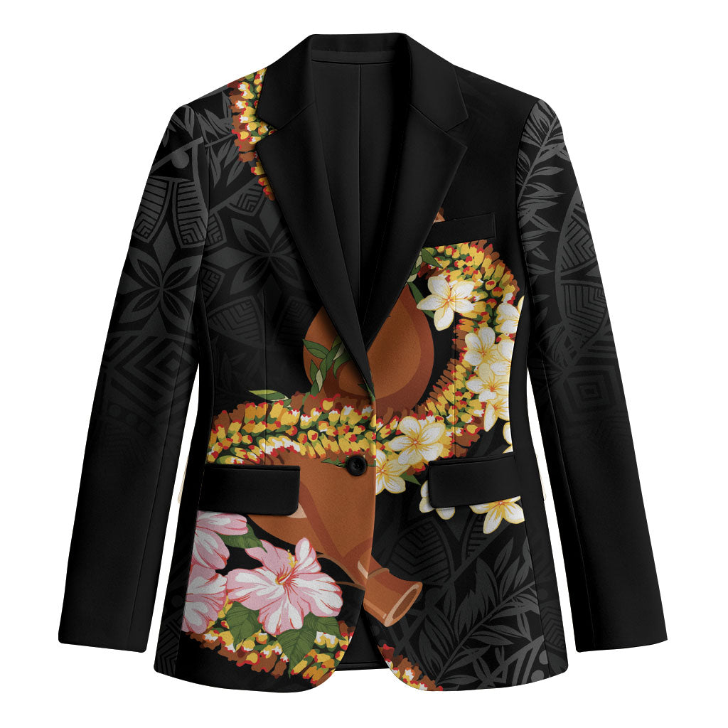 Aloha Hawaii Ipu Gourd Mix ʻĀkulikuli Lei Blazer Obsidian Black