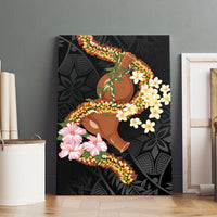 Aloha Hawaii Ipu Gourd Mix ʻĀkulikuli Lei Canvas Wall Art Obsidian Black LT7 - Polynesian Pride