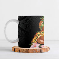 Aloha Hawaii Ipu Gourd Mix ʻĀkulikuli Lei Ceramic Mug Obsidian Black LT7 Obsidian Black - Polynesian Pride