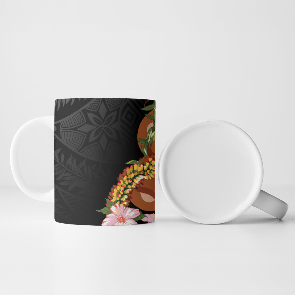 Aloha Hawaii Ipu Gourd Mix ʻĀkulikuli Lei Ceramic Mug Obsidian Black LT7 - Polynesian Pride