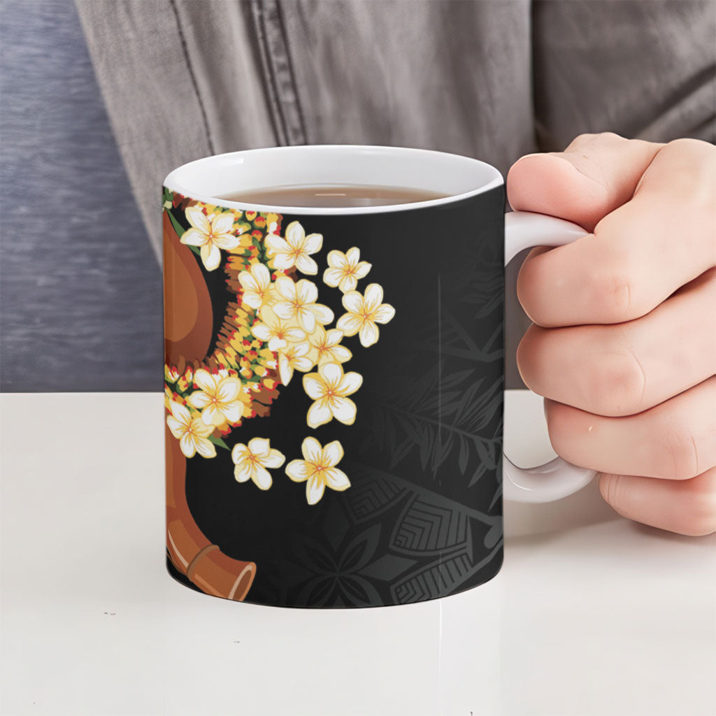Aloha Hawaii Ipu Gourd Mix ʻĀkulikuli Lei Ceramic Mug Obsidian Black LT7 - Polynesian Pride