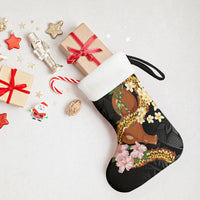 Aloha Hawaii Ipu Gourd Mix ʻĀkulikuli Lei Christmas Stocking Obsidian Black LT7 - Polynesian Pride