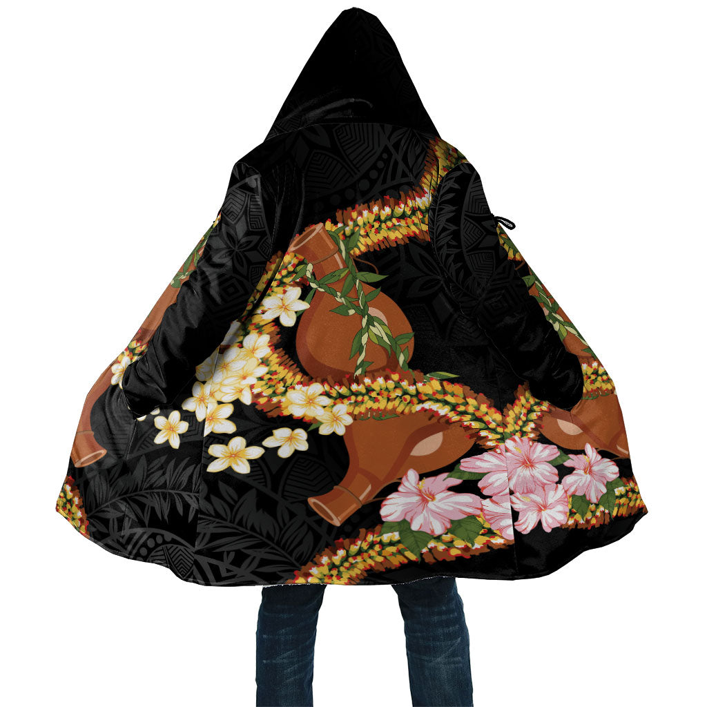 Aloha Hawaii Ipu Gourd Mix ʻĀkulikuli Lei Cloak Obsidian Black LT7 Unisex Obsidian Black - Polynesian Pride