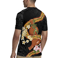 Aloha Hawaii Ipu Gourd Mix ʻĀkulikuli Lei Rugby Jersey Obsidian Black LT7 - Polynesian Pride