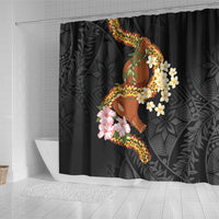 Aloha Hawaii Ipu Gourd Mix ʻĀkulikuli Lei Shower Curtain Obsidian Black LT7 - Polynesian Pride