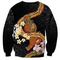 Aloha Hawaii Ipu Gourd Mix ʻĀkulikuli Lei Sweatshirt Obsidian Black LT7 - Polynesian Pride