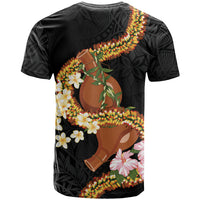 Aloha Hawaii Ipu Gourd Mix ʻĀkulikuli Lei T Shirt Obsidian Black LT7 - Polynesian Pride