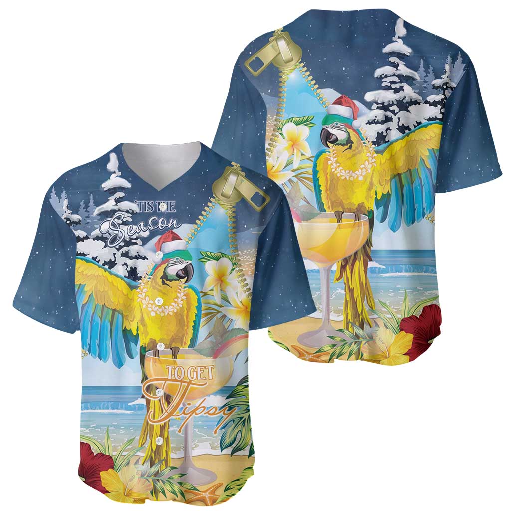 Funny Tropical Christmas Baseball Jersey Tis The Season To Get Tipsy LT7 - Polynesian Pride