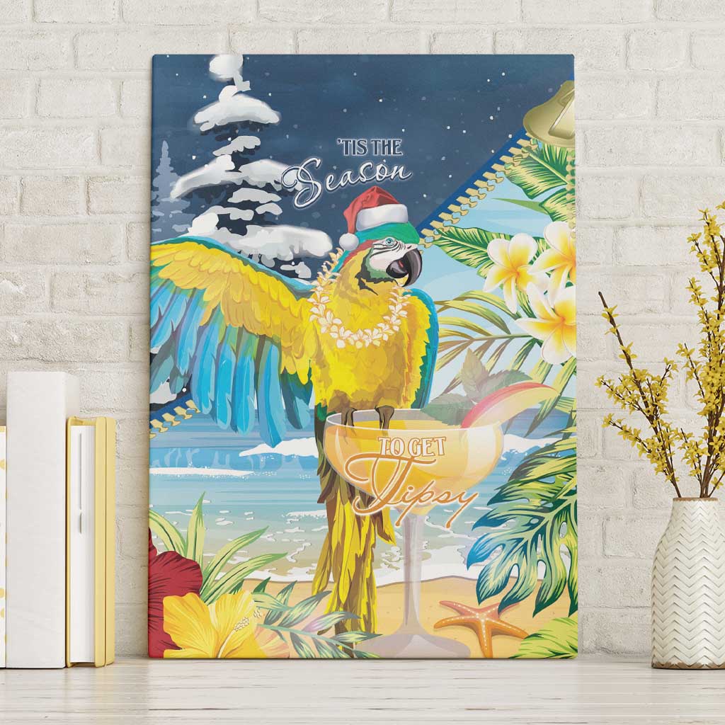 Funny Tropical Christmas Canvas Wall Art Tis The Season To Get Tipsy