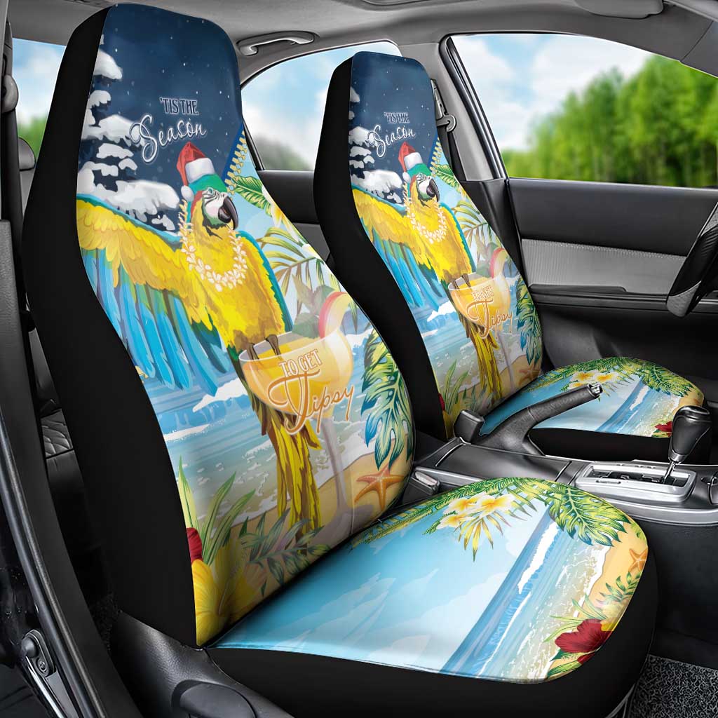 Funny Tropical Christmas Car Seat Cover Tis The Season To Get Tipsy LT7 - Polynesian Pride