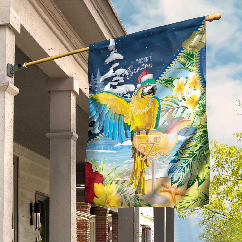 Funny Tropical Christmas Garden Flag Tis The Season To Get Tipsy