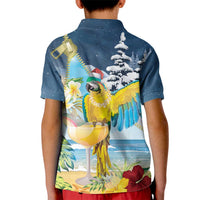 Funny Tropical Christmas Kid Polo Shirt Tis The Season To Get Tipsy LT7 - Polynesian Pride