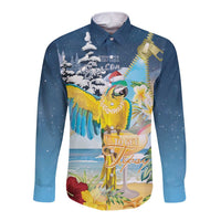 Funny Tropical Christmas Long Sleeve Button Shirt Tis The Season To Get Tipsy LT7 Unisex Colorful - Polynesian Pride