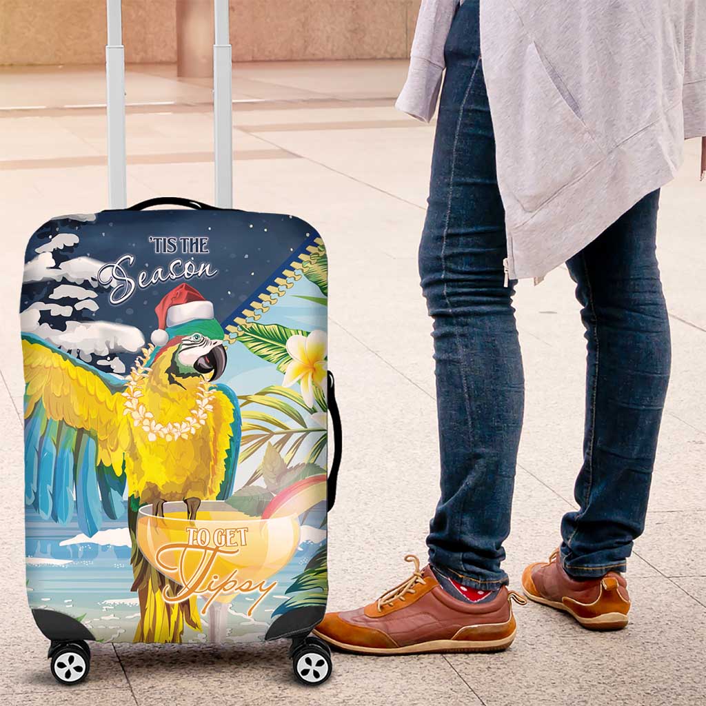 Funny Tropical Christmas Luggage Cover Tis The Season To Get Tipsy