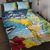 Funny Tropical Christmas Quilt Bed Set Tis The Season To Get Tipsy