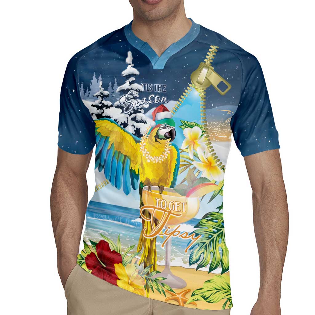 Funny Tropical Christmas Rugby Jersey Tis The Season To Get Tipsy LT7 - Polynesian Pride