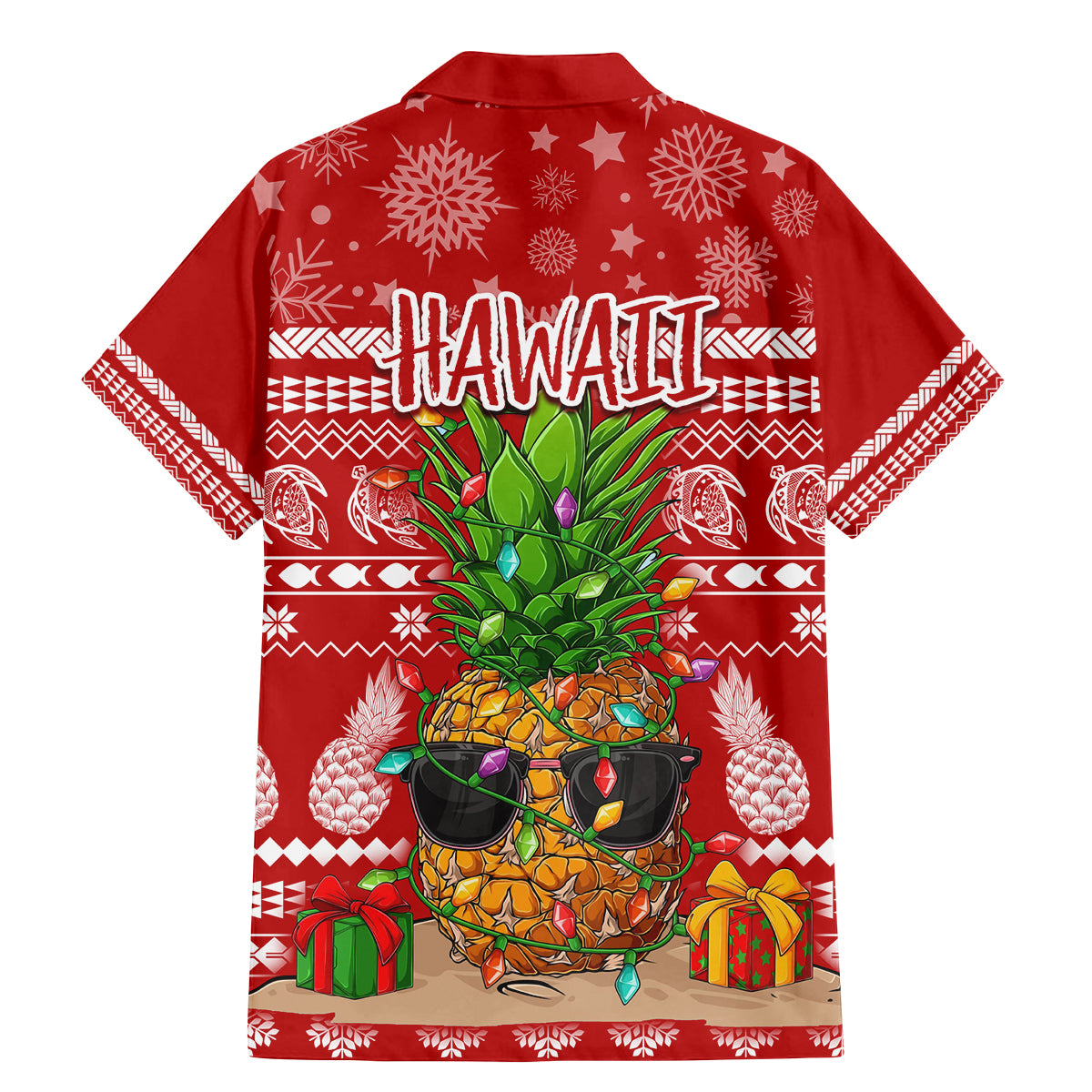 Hawaii Pineapple Christmas Family Matching Mermaid Dress and Hawaiian Shirt Mele Kalikimaka LT7 - Polynesian Pride