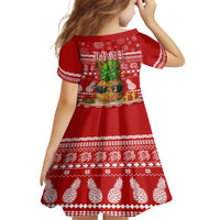 Hawaii Pineapple Christmas Family Matching Off Shoulder Maxi Dress and Hawaiian Shirt Mele Kalikimaka LT7 - Polynesian Pride