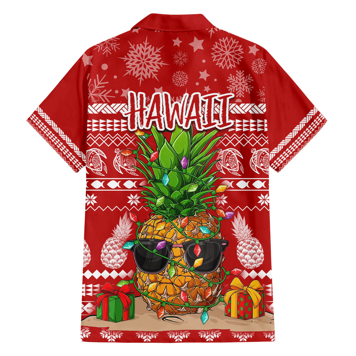 Hawaii Pineapple Christmas Family Matching Summer Maxi Dress and Hawaiian Shirt Mele Kalikimaka LT7 - Polynesian Pride