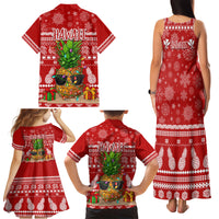 Hawaii Pineapple Christmas Family Matching Tank Maxi Dress and Hawaiian Shirt Mele Kalikimaka LT7 - Polynesian Pride