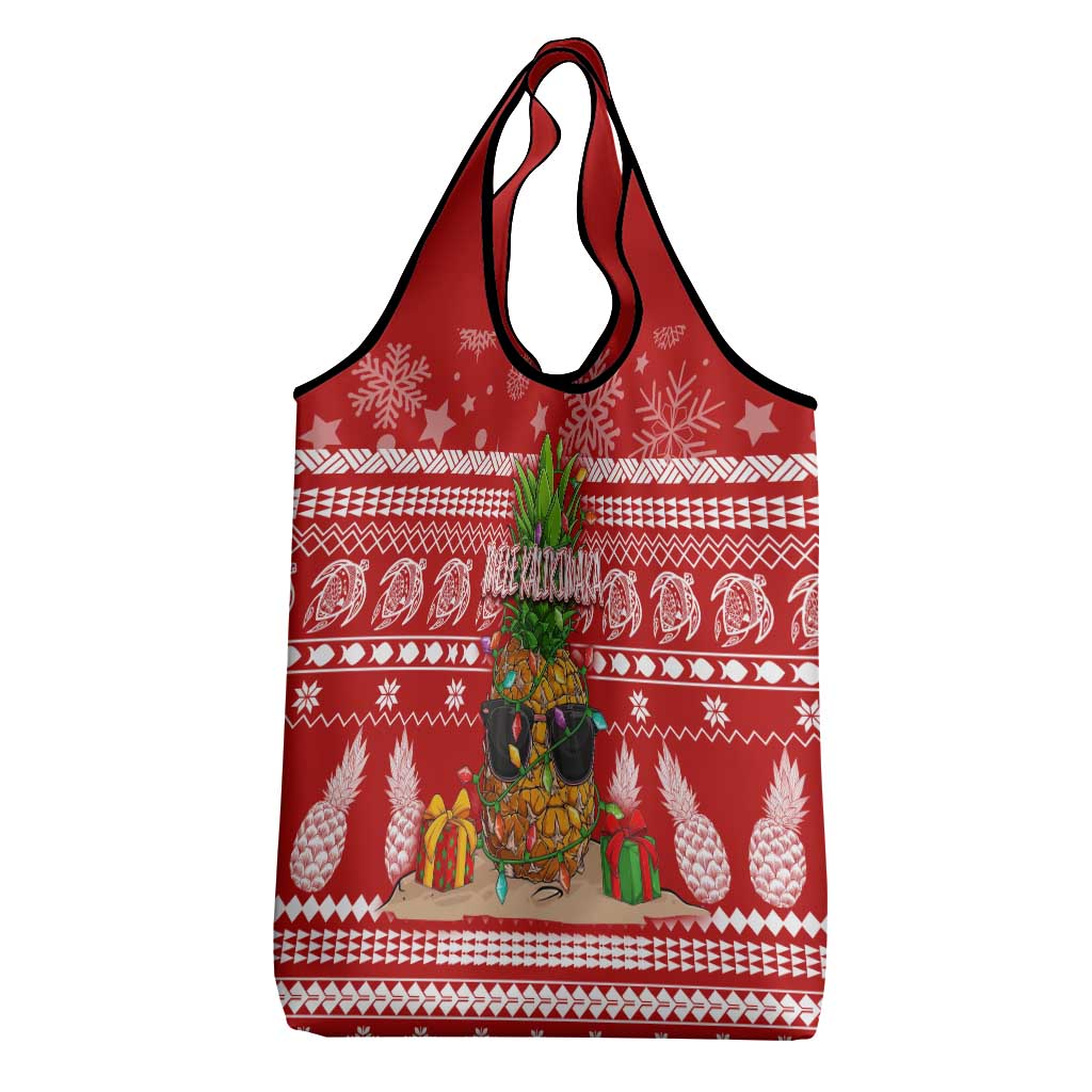 Hawaii Pineapple Christmas Grocery Bag Mele Kalikimaka LT7 - Polynesian Pride