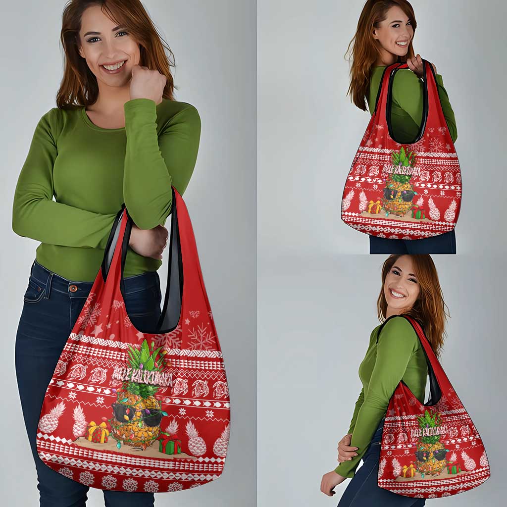 Hawaii Pineapple Christmas Grocery Bag Mele Kalikimaka LT7 - Polynesian Pride