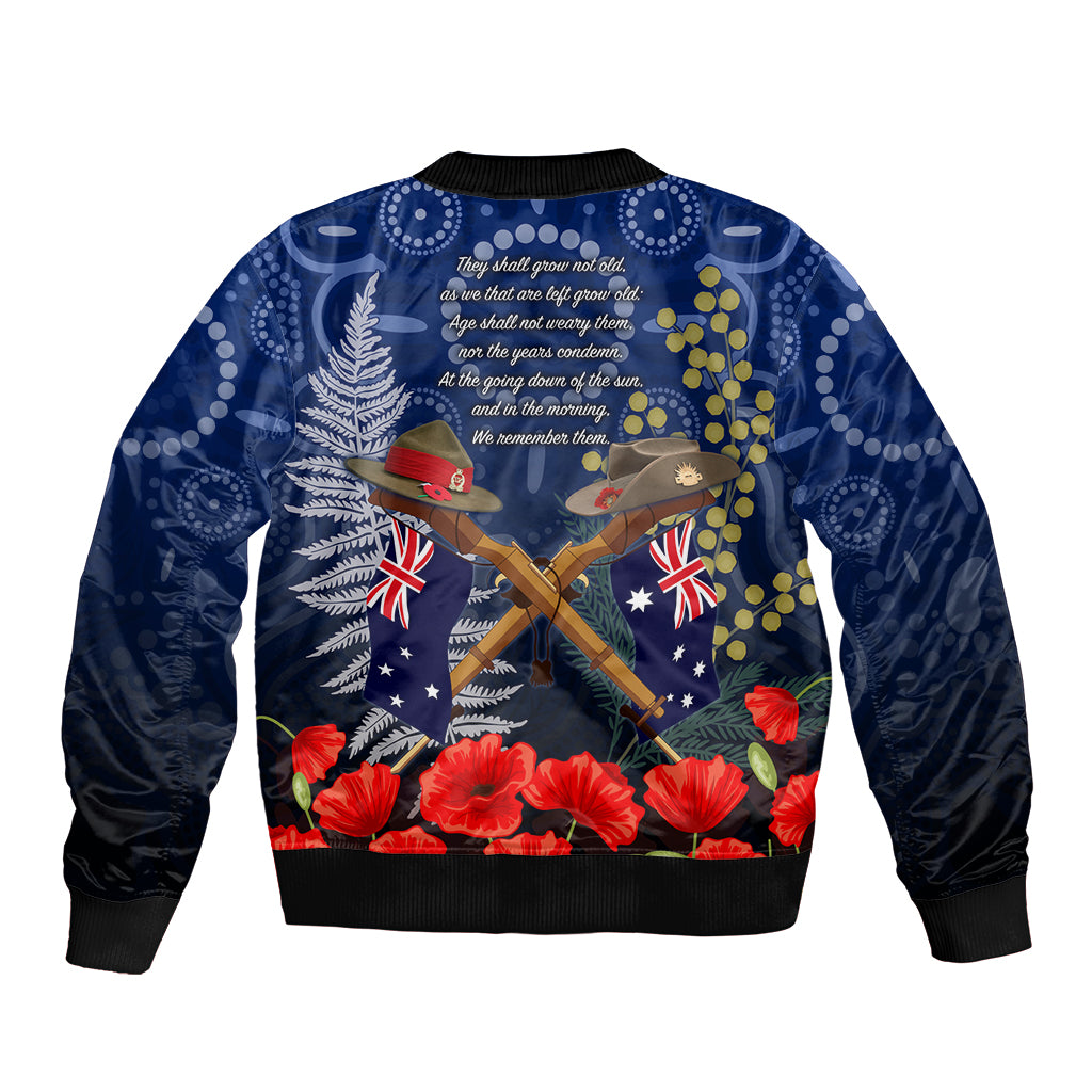 Anzac Bomber Jacket Ausralia Aboriginal Mix New Zealand Slouch Hats LT7 - Polynesian Pride