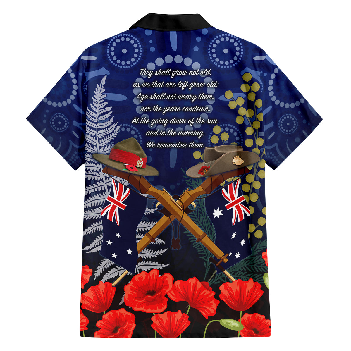Anzac Family Matching Off Shoulder Long Sleeve Dress and Hawaiian Shirt Ausralia Aboriginal Mix New Zealand Slouch Hats LT7 - Polynesian Pride