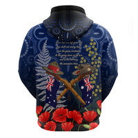 Anzac Zip Hoodie Ausralia Aboriginal Mix New Zealand Slouch Hats LT7 - Polynesian Pride