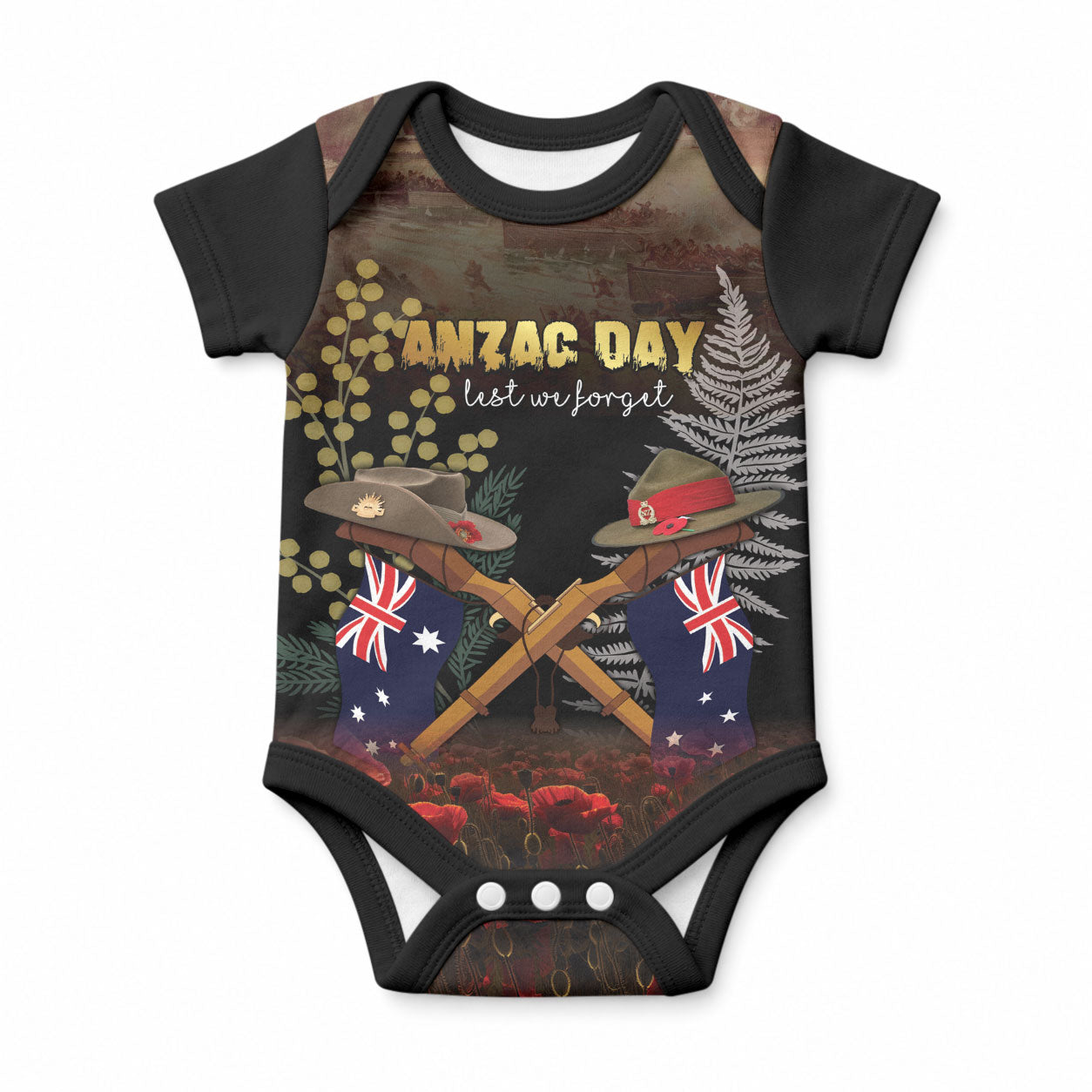Australia - New Zealand ANZAC Baby Onesie Gallipoli ANZAC Cove Landing