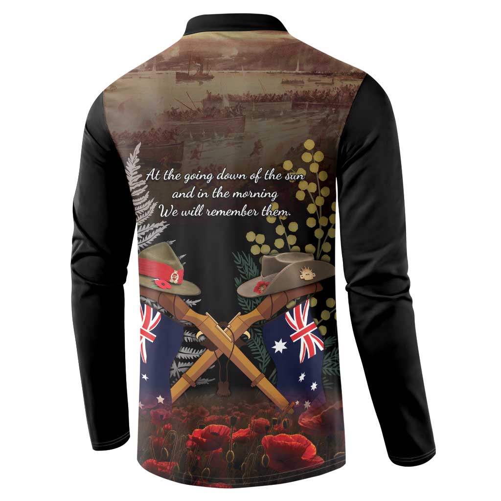 Australia - New Zealand ANZAC Button Sweatshirt Gallipoli ANZAC Cove Landing