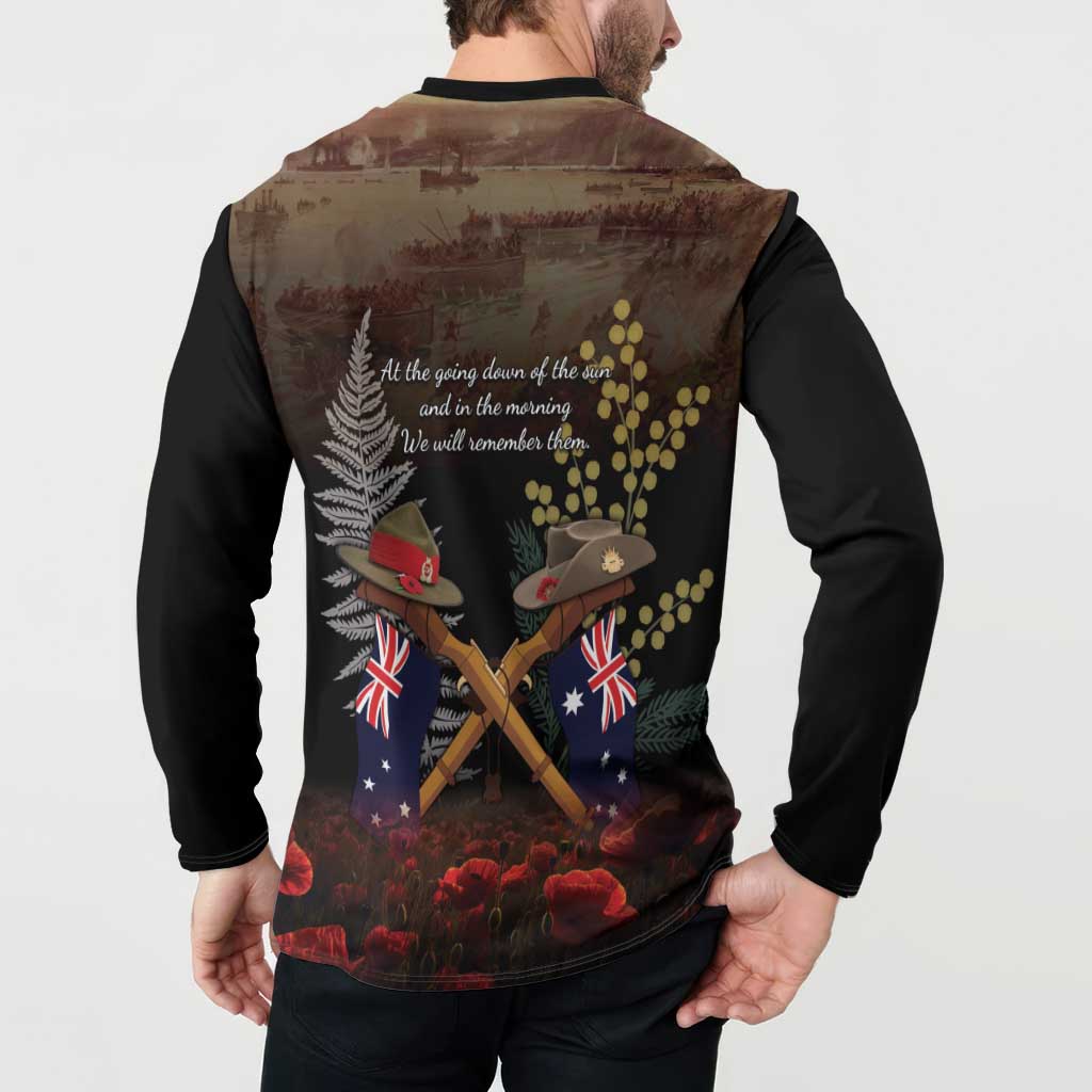 Australia - New Zealand ANZAC Button Sweatshirt Gallipoli ANZAC Cove Landing