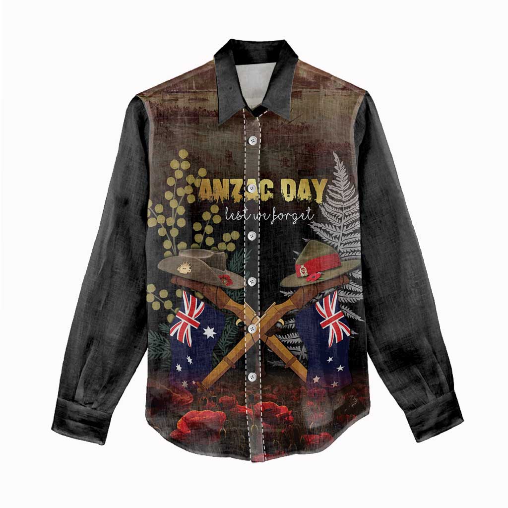 Australia - New Zealand ANZAC Women Casual Shirt Gallipoli ANZAC Cove Landing LT7 - Polynesian Pride