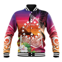 Kia Orana Cook Islands Baseball Jacket Sunset Dream LT7 Unisex Art - Polynesian Pride