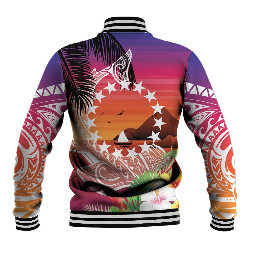 Kia Orana Cook Islands Baseball Jacket Sunset Dream LT7 - Polynesian Pride