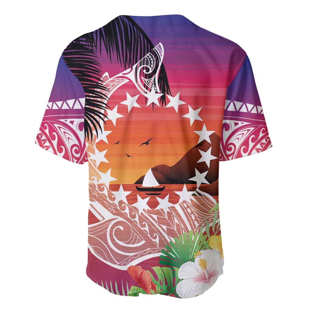 Kia Orana Cook Islands Baseball Jersey Sunset Dream LT7 - Polynesian Pride