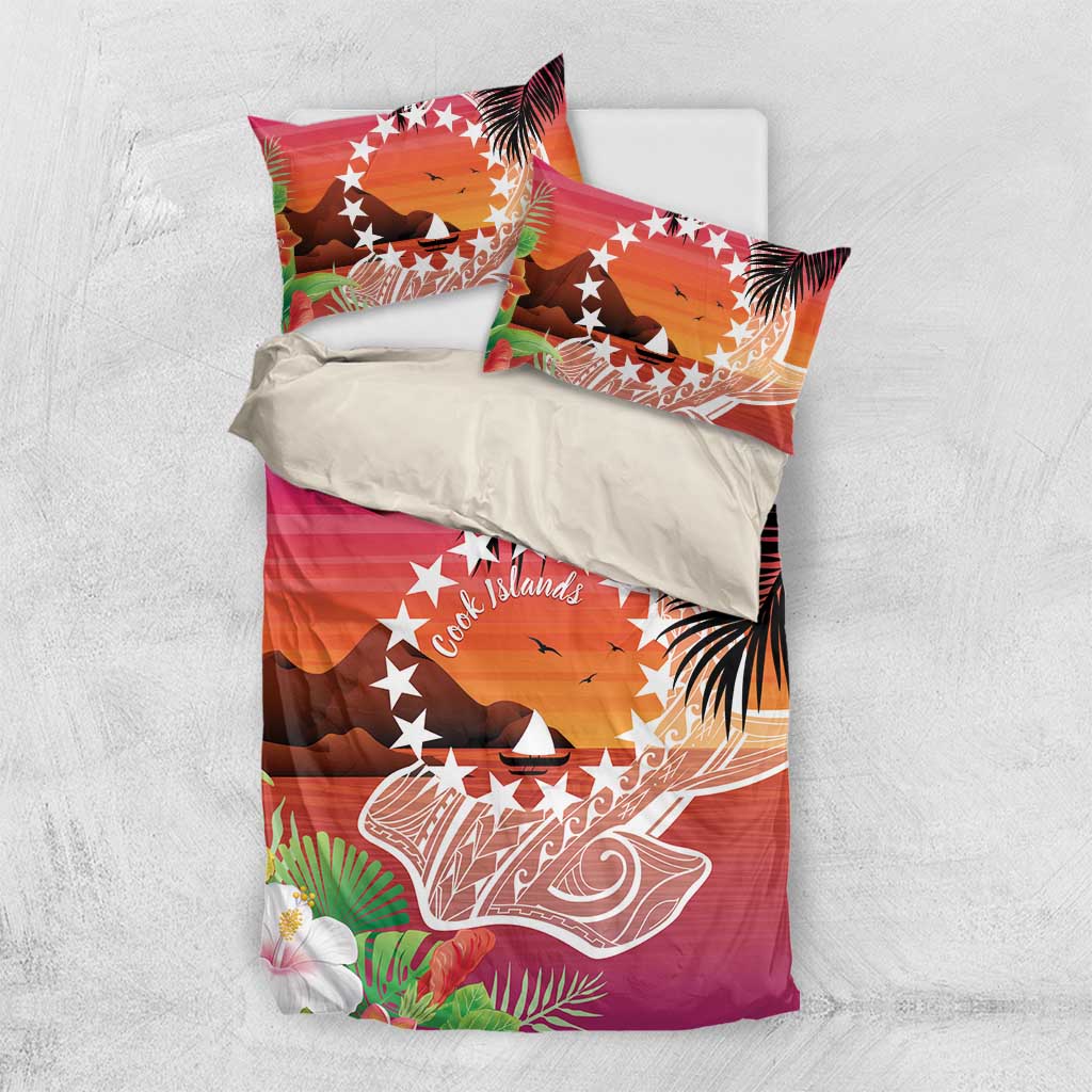 Kia Orana Cook Islands Bedding Set Sunset Dream LT7 US Twin 172cm x 218cm Art - Polynesian Pride