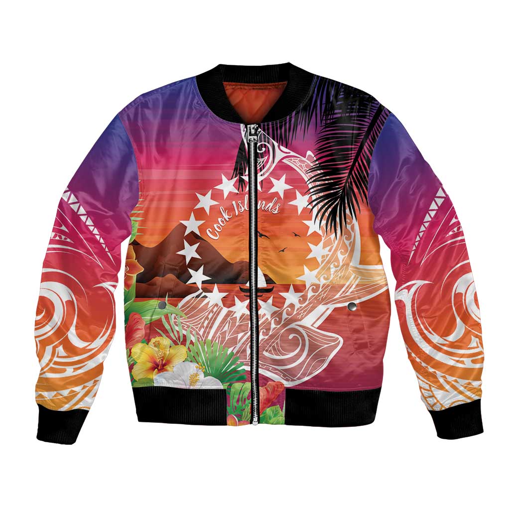 Kia Orana Cook Islands Bomber Jacket Sunset Dream LT7 Unisex Art - Polynesian Pride