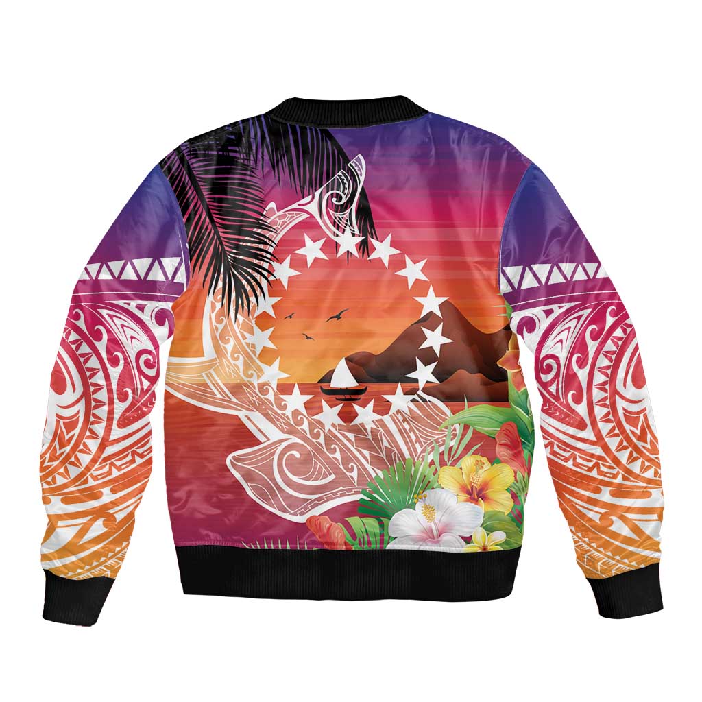 Kia Orana Cook Islands Bomber Jacket Sunset Dream LT7 - Polynesian Pride