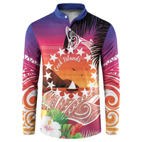 Kia Orana Cook Islands Button Sweatshirt Sunset Dream LT7 Art - Polynesian Pride