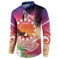 Kia Orana Cook Islands Button Sweatshirt Sunset Dream LT7 - Polynesian Pride