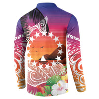 Kia Orana Cook Islands Button Sweatshirt Sunset Dream LT7 - Polynesian Pride