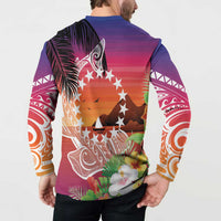 Kia Orana Cook Islands Button Sweatshirt Sunset Dream LT7 - Polynesian Pride
