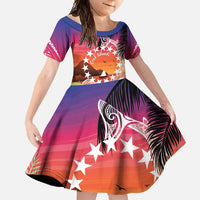 Kia Orana Cook Islands Family Matching Mermaid Dress and Hawaiian Shirt Sunset Dream